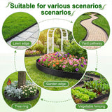 AHEONLAR Landscape Edging, 2" x 80' Garden Edging Border, Plastic Garden Edging with 90 Pcs Spikes, No Dig Landscape Edging Black Garden Border for Lawn, Yard and Flower Bed
