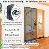 Mpmedo Magnetic Screen Door Upgraded-Model Full Strip Magnets,Fiberglass Heavy Duty Mesh Screen Doors Magnets,Retractable Door Screen Magnetic Closure for Single Front Patio Fit Doors to 32x80