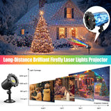 Waterproof Firefly Laser Projector Lights Outdoor,12 Effect Moving RGB Lights Show Laser Projection with RF Remote and Timer for Wedding Halloween Christmas Holiday Party Patio Garden Landscape Decor