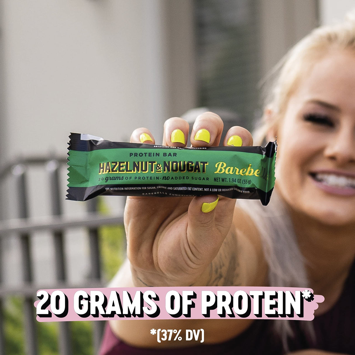 Barebells Protein Bars Hazelnut & Nougat - 12 Count, 1.9oz Bars - Protein Snacks with 20g of High Protein - Chocolate Protein Bar with 1g of Total Sugars - On The Go Protein Snack & Breakfast Bars