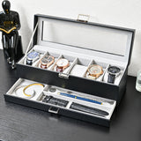 ProCase Watch Box, 6 Slot Watch Display Case with Drawer -Black
