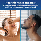 High Pressure Shower Head - Anti-Clogging Silicone Nozzles 2.5 GPM Removable Restrictor - Easy to Clean and Install - Includes Plumbers Tape - 6 inch - (Brushed Nickel 2.5GPM)