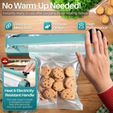Flexzion Impulse Sealer 20 Inch (500mm) 750W Heat Sealer Machine with Adjustable Heating Mode, No Warm Up Needed, Portable Bag and Seal Impulse with Replacement Element Grip and Teflon Tape