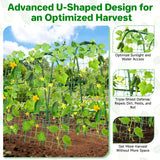 Cucumber Trellis for Raised Bed, U-Shape Garden Trellis for Climbing Plants Outdoor, Metal Arch Trellis for Vegetables, Plant Support for Tomato, Pea, Zucchini(63" L×30" W×47.2" H-Large)
