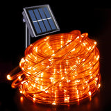 JMEXSUSS Orange Halloween Solar Lights, 66 ft 200 LED Rope Lights Outdoor Waterproof, PVC Tube Orange Christmas String Lights for Halloween Thanksgiving Fall Party Tree Fence Christmas