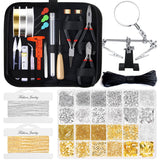 shynek 1857 Pcs Jewelry Making Supplies Kit for Adults, Jewelry Making Tools with Earring Hooks, Findings, Wires, Chains and Helping Hands for Crafts Making and Repair