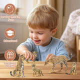 Toymany 8PCS Realistic Cheetah Figurines Toy, Cake Topper & Gift for Kids