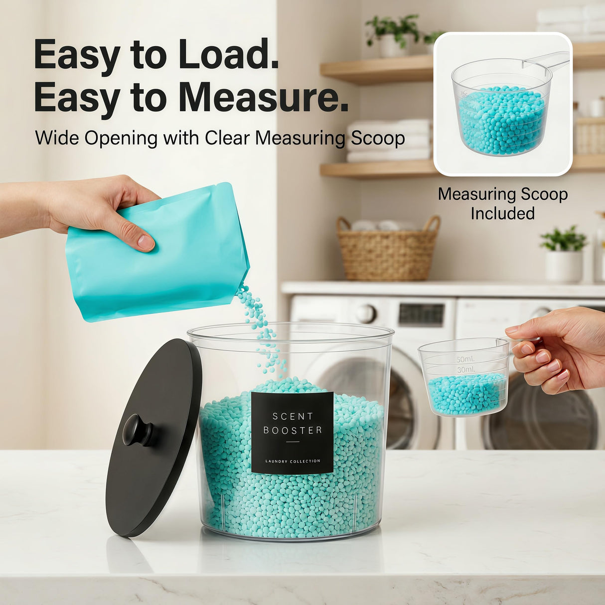 WENDORLO 6 Pack Laundry Pods Containers & Dryer Sheet Holder & Laundry Detergent Dispenser, Laundry Room Organization and Storage Jars with Lids, Labels and Scoops for Scent Booster, Powder, Pods