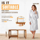 ENKEZI Adjustable Length 29 Inches Shower Stool Bench Chair Waterproof with Storage Shelf for Shaving Legs, Spa, Bath Seat in Bathroom, Inside Shower for Adults Seniors Elderly (Small 29 in)