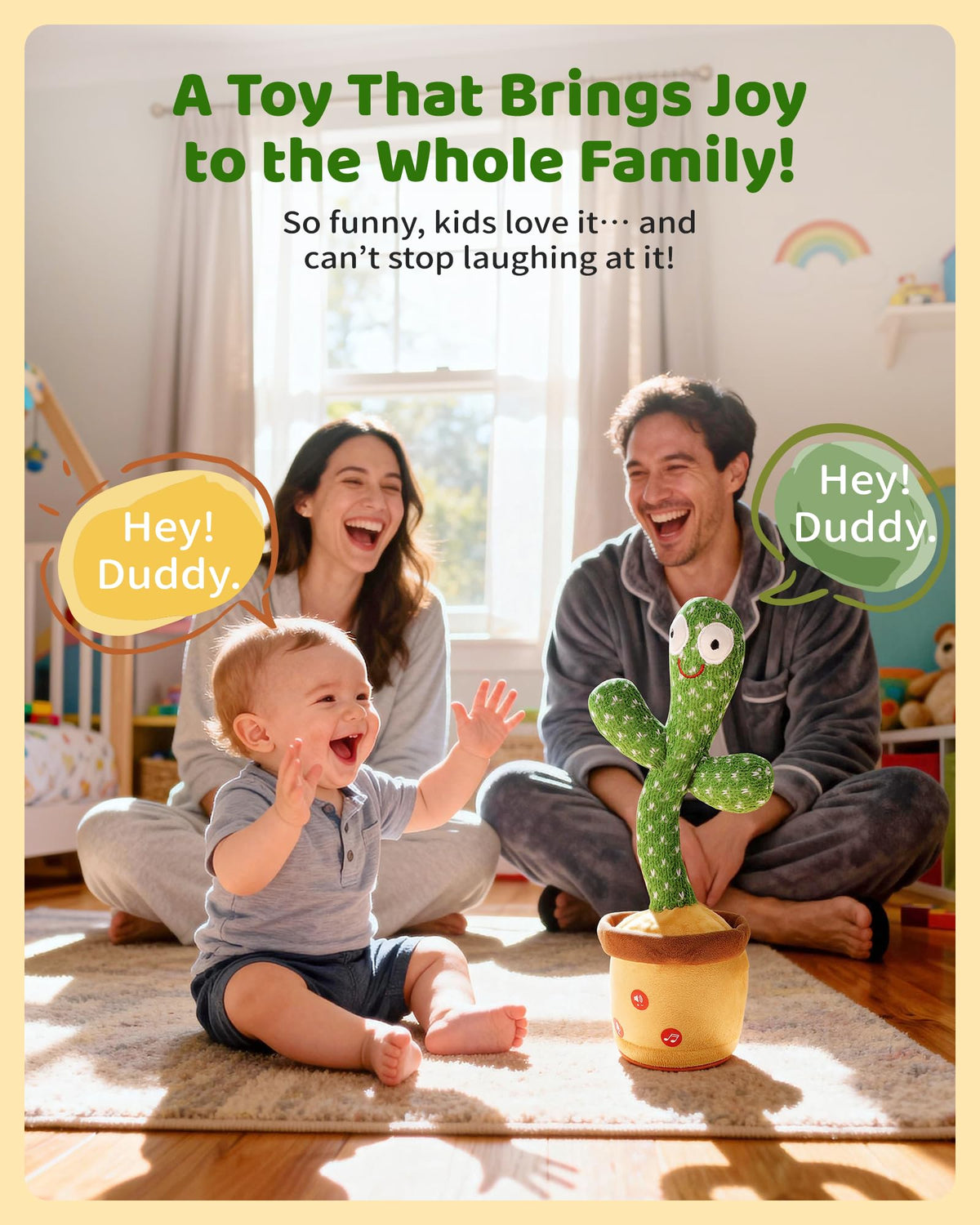 TWORIVER Adjustable Volume Dancing Talking Cactus Toy for Baby, Boys Girls