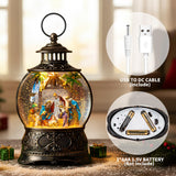 Christmas Snow Globes, Adoration of The Magi Nativity Manger Scene, Silent Night Music Water Lantern, Holiday Decorations Gifts for Family, Children or Friends