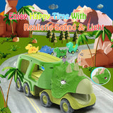 Veslier Dinosaur Car Toys for2 3 4 5 Years Old Boys, Friction Power Carrier Truck with 4 Pack Small Pull Back Dino Car, Christmas Birthday Gift for 3+ Boy Girl Kids Toddlers