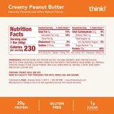 think! High Protein Bar, Creamy Peanut Butter, 12 Count