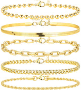 Poxtex Extra Large Anklets for Women Large Ankle, 14K Real Gold Dainty Anklets for Women Waterproof, 10"+2" Adjustable Large Ankle Bracelets for Women Plus Size, Ankle Bracelets for Women Trendy,