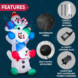 Joiedomi 6 FT Christmas Inflatable Decoration Stacked Snowman with Build-in LEDs Blow Up Inflatables for Xmas Party, Home Indoor Outdoor Christmas Décor Yard Garden Lawn Winter Holiday Supplies Décor