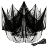 Mosquito Netting,10x50 FT Mosquito Mesh Net,Insect Bird Bug Screen for Patio Garden Vegetables Fruits Protection,Black Bed Curtains with 100 Pcs Straps