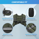 ZELUS Weighted Vest, 6lb/8lb/12lb/16lb/20lb/25lb/30lb Weight Vest with Reflective Stripe for Workout, Strength Training, Running, Fitness, Muscle Building, Weight Loss, Weightlifting, Green(8 lb)