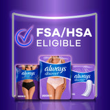 Always Discreet Adult Incontinence Overnight Underwear for Women, Extra Large, Up to 100% Bladder Leak Protection, 48 Count (3 Packs of 16)