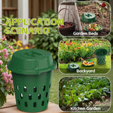TOP XIAN 2-Pack Inground Worm Composter, Outdoor Worm Compost Bin for Garden Beds & Home Use, Vermicomposting Bin for Beginners (9.5x9.5x10.8Inch), Green