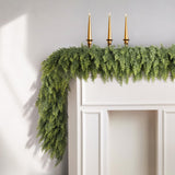 N&T NIETING 9ft Christmas Cedar Garland with Realistic Soft Thickness Pine, Artificial Green Faux Cedar Pine Garland for Fireplace Mantle Fireplace Indoor Outdoor Holiday Party Home Decoration
