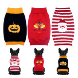 3 Pack Halloween Thanksgiving Christmas Dog Cat Knit Sweater Set - Dog Clothes with Santa Pattern Pumpkin Turkey Pets Costumes-Dog Fall Sweaters for Holiday(m)