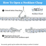 Gemsme 4.0mm Cubic Zirconia Tennis Necklaces for Women and Men |White18inch