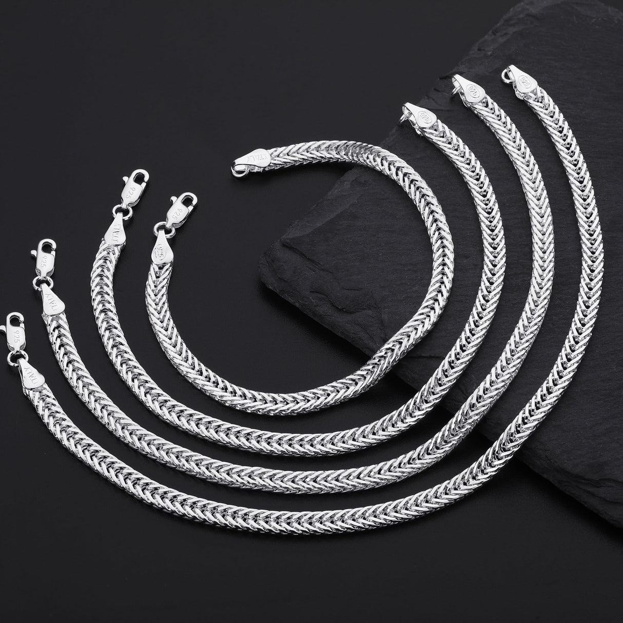 Sterling Silver Bracelets for Women, 925 Sterling Silver 5MM Mesh Bracelets