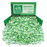 Starlight Mint Spearmint Candy - 5 Pounds Approx 415 Pieces Christmas Candy Bulk - Hard Candy Individually Wrapped - Christmas Sweets Ideal for Stocking Stuffer Candy - Bulk Candy Green Candies Old Fashioned Hard Christmas Candy - Breath Mints Bulk
