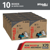 WypAll PowerClean X70 Cloths Medium Duty Wipes (41455), Pop-Up Box, Long Lasting Towels, White (10 Packs of 96 Sheets, 960 Sheet Total)