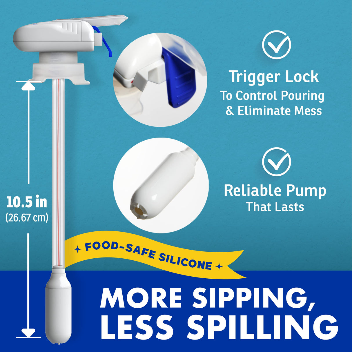 The Magic Tap Automatic Drink Dispenser - Hands-Free Beverage Dispenser for Fridge - Perfect for Milk, Juice - Gifts for Women & Men - 3 Pack, White