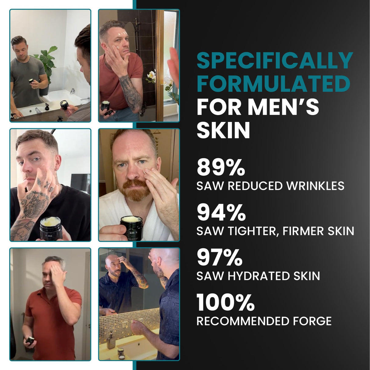 Forge Skin The Men's Wrinkle Defense Beef Tallow Balm for Skin | Beef Tallow for Skin Face Mens Skin Care Anti-Aging Cream Facial Skincare Face Moisturizer for Men |Mens Face Moisturizer Beef Tallow