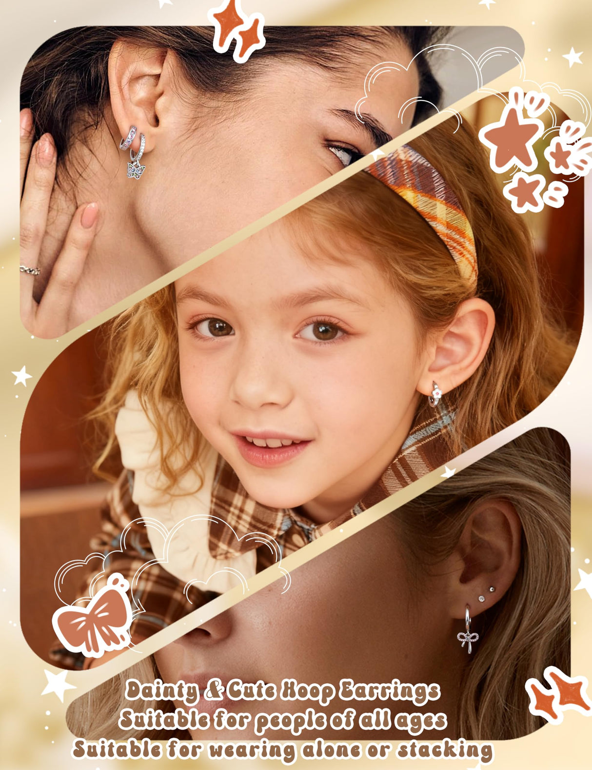 LOYALLOOK Cute Silver Small Hoop Earrings for Women Hypoallergenic