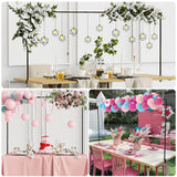 Xiomot Over The Table Rod Stand with Clamps Adjustable 13''-42'' Tall 29"-98" Length Black Table Arch Hanging for Wedding Birthday Party Halloween Christmas