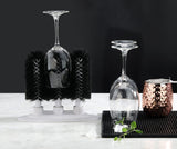 New Star Foodservice 54484 Triple Brush Bar Glass Washer - 3 Brushes - Suction Base, Non-Battery