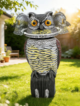 Pestvanish Garden Fake Owl Sculpture with 360° Rotating Head, Waterproof Moving Garden Owl, Outdoor Statue for Yard Patio Balcony Roof Barn Driveway
