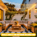 JMEXSUSS Icicle Lights for Outside, 400 LED 38.8FT Christmas Lights Outdoor