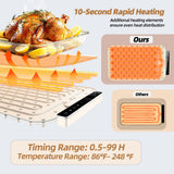 Monteka Warming Mat for Food 24.8"×15", Electric Warming Trays with APP & Button Control, Silicone Fast Heating Mat for Countertop, Rollable Dishwasher Safe Food Warmer for Parties Buffets Home Travel
