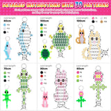 Beads for Crafts, Pony Beads Keychain Making Kit, Bead Pets for Kids Girls
