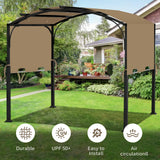 85"x 208" Universal Pergola Shade Cover, Garden Shade Replacement for 17x7.4 Ft Outdoor Pergola Structure, Patio Gazebo Canopy, Porch, Balcony Waterproof Top (Cover Only, Khaki)