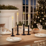 Meigic 12 Pcs Flameless Taper Candles with Remote, Timer, Plastic Battery Operated Window Candles, 9.6 Inches Ivory LED Candlesticks, for Halloween Christmas Home Decoration