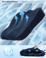 Enlarged 19.7" Gel Seat Cushion, Chair Seat Pads for Wheelchair, Gel Cushion Seat for Pressure Coccyx Sciatica Pain Relief, Egg Cushion for Car Office Chair, Cooling Cushion for Long Sitting[Black]