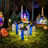 Christmas Decorations, Purtuemy Set of 3 Christmas Lighted Gift Boxes 140 LED Light up Present Ornament for Tree Indoor Outdoor Yard Holiday Door,Warm White