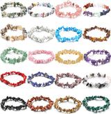 SAMOCO 20Pcs Natural Gemstone Beaded Bracelets for Women