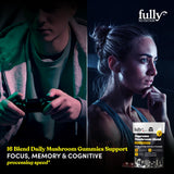 16 in 1 Blend Mushrooms Gummies for Adults - Lion's Mane Mushroom Supplement, Focus Gummies with Lions Mane, Lion's Mane Gummies for Adults, Natural Mushroom Supplement for Cognitive Support & Clarity