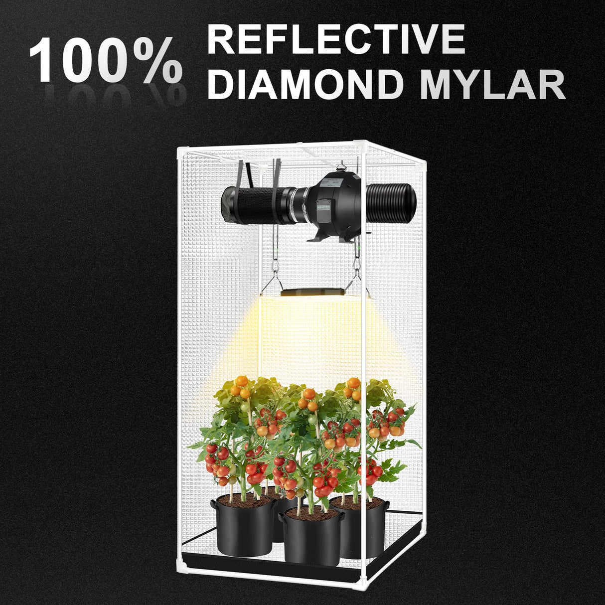 ATOUR 48”x24”x60” Grow Tent, Reflective 600D Mylar,Hydroponic Grow Tent with Observation Window and Floor Tray for Indoor Plant Growing 4’x2’