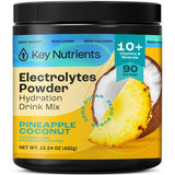 KEY NUTRIENTS Multivitamin Electrolytes Powder No Sugar - Tropical Pineapple Coconut Electrolyte Powder - Endurance & Energy Supplement - Hydration Powder - No Calories - 90 Servings - Made in USA