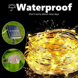 Joomer Solar Fairy Lights, 4-Pack Total 104FT 320LED Solar String Lights Outdoor Waterproof 8 Lighting Modes for Patio Fence Party Garden Yard Home Holiday Tree Outdoor Decoration (Warm White)
