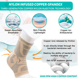 INDEEMAX Ankle Brace for Sprained Ankle Compression Sleeve, 2 Pack Copper Infused Ankle Support Brace for Women & Men, Plantar Fasciitis Relief Achilles Tendonitis, Sports Running, Skin Silver, L