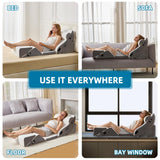 HABUTWAY 6Pcs Bed Wedge Pillow, Orthopedic Wedge Pillow for Sleeping with Memory Foam, Wedge Pillow for Back Pain Relief, Triangle Adjustable Support Pillow with Machine Washable Cover