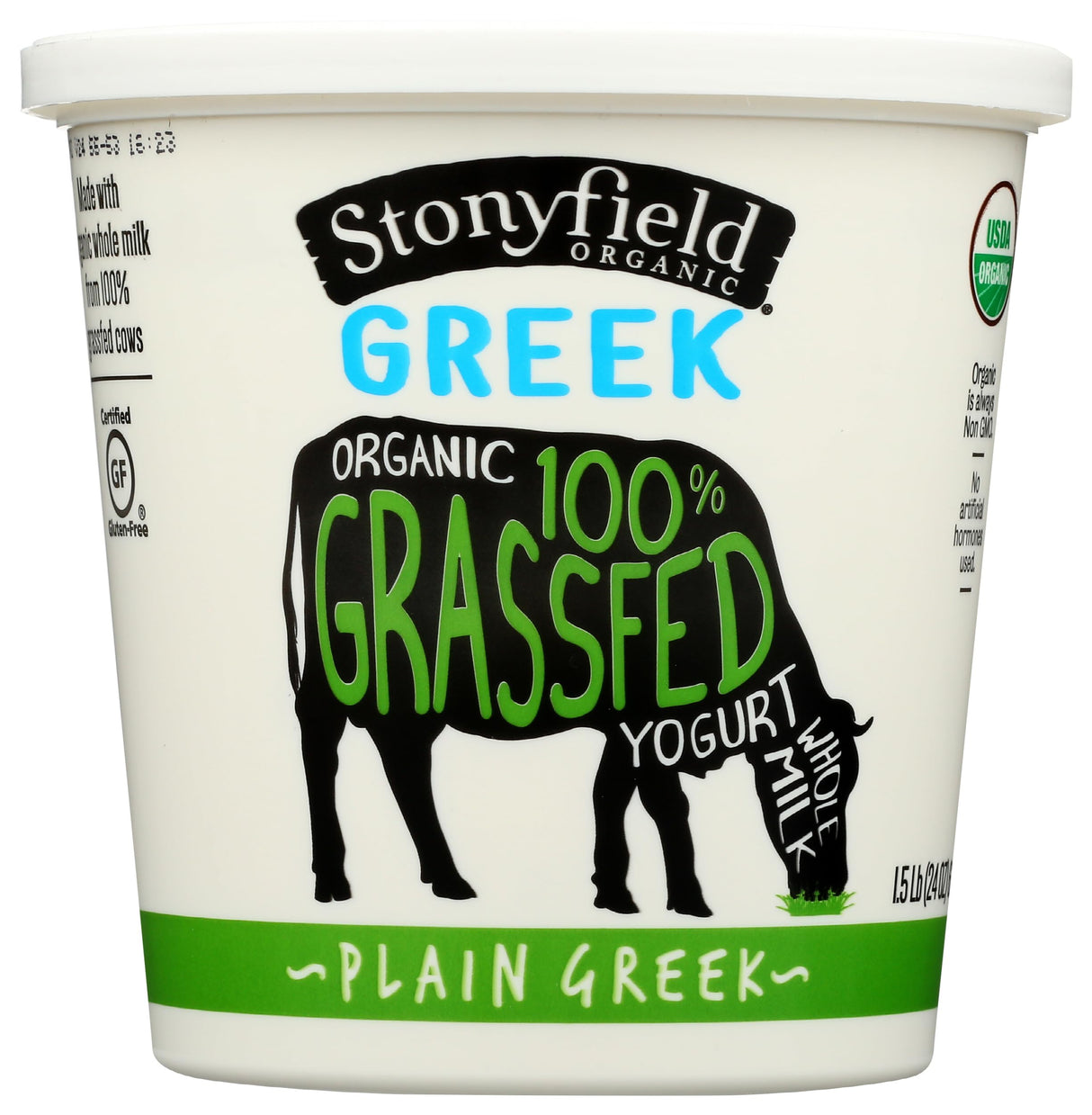 Stonyfield® Organic 100% Grassfed Plain Greek Whole Milk Yogurt 24 Oz. Tub (Pack of 1)